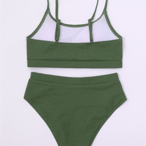 Green Ribbed Bikini Set - Picture 2 of 10
